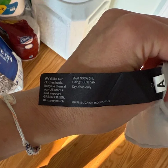 Eileen Fisher Thumbprint Silk Sleeveless Dress - Picture 3 of 7